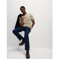 M&S Pure Cotton Striped T-Shirt Sand Mix