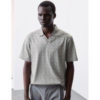 Pure Supima Cotton Geometric Polo Shirt