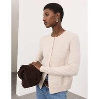 Autograph Pure Cashmere Crew Neck Relaxed Cardigan Oatmeal
