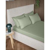 M&S Pure Cotton 300 Thread Count Deep Fitted Sheet Sage
