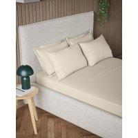 M&S Pure Cotton 300 Thread Count Deep Fitted Sheet Neutral
