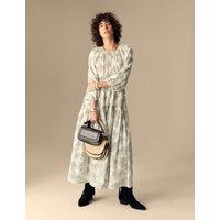 Cotton Rich Printed Maxi Tiered Dress