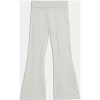 M&S Cotton Rich Flared Leggings (6-16 Yrs) Grey Marl