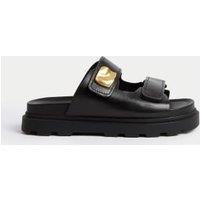Leather Chunky Flatform Mules