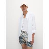 Quick Dry Seersucker Floral Print Swim Shorts