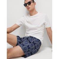 Quick Dry Woodblock Print Swim Shorts