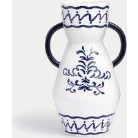 Medium Handpainted Floral Ceramic Vase
