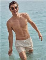 Cotton Rich Seersucker Striped Swim Shorts