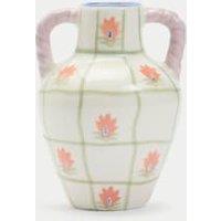 Small Floral Glazed Ceramic Bottle Vase