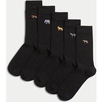 5pk Cool & FreshTM Safari Cotton Rich Socks