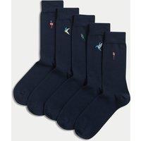 5pk Cool & Fresh Birds Cotton Rich Socks