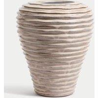 Medium Linear Ridged Ceramic Vase