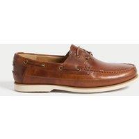 M&S Leather Boat Shoes Tan