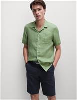 Regular Fit Cotton Linen Blend Chino Shorts