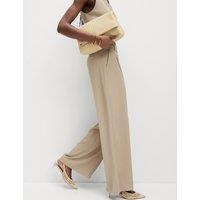 Single Pleat Wide Leg Trousers