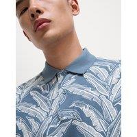 Pure Cotton Banana Leaf Print Polo Shirt