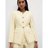 Tailored Collarless Blazer