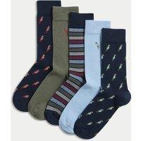 5pk Cool & Fresh Assorted Cotton Rich Socks