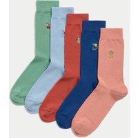 5pk Cool & Fresh Hawaiian Cotton Rich Socks