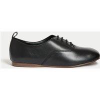 Leather Lace Up Flat Shoes