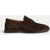 M&S Suede Loafers Chocolate