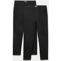 M&S 2 Pack Slim Fit Stretch Chinos Black