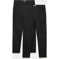 M&S 2 Pack Slim Fit Stretch Chinos Black