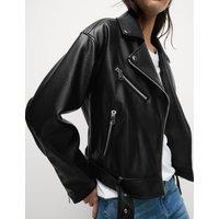 Faux Leather Textured Biker Jacket