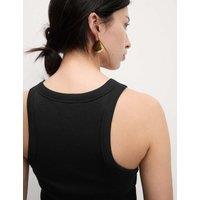 Cotton Rich Ribbed Scoop Neck Bra Vest Top