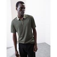 Pure Supima Cotton Geometric Polo Shirt