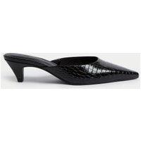 Croc Kitten Heel Mules