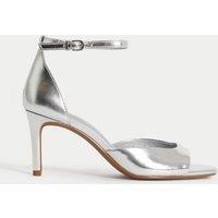 Patent Metallic Buckle Ankle Strap Stiletto Heels