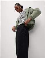 M&S Denim Jersey Straight Leg Trousers Black