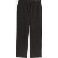 M&S Denim Jersey Straight Leg Trousers Black