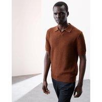 Linen Rich Knitted Open Neck Polo Shirt