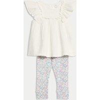 2pc Pure Cotton Ditsy Leggings Outfit (0-3 Yrs)