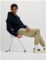 Slim Fit Textured Cuffed Trousers