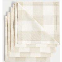 Set of 4 Pure Cotton Gingham Napkins