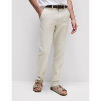 Regular Fit Cotton Linen Blend Chinos