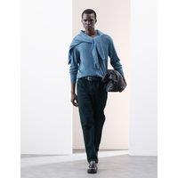 Regular Fit Textured Dobby Pleat Front Chinos