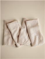 Set of 4 Frayed Edge Muslin Napkins