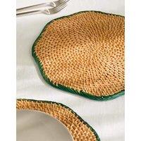 Set of 2 Rattan Scallop Placemats