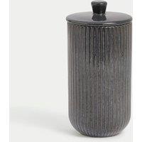 Large Ribbed Glazed Storage Jar