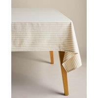 Cotton with Linen Striped Tablecloth