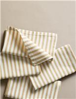 Set of 4 Cotton with Linen Thin Stripe Napkins