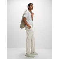 M&S Regular Fit Smart Stretch Trousers Light Grey