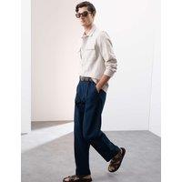 Regular Fit Lyocell Blend Single Pleat Trousers