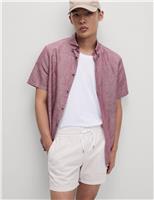 Cotton Rich Seersucker Striped Swim Shorts