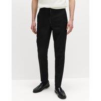 M&S Tapered Fit Elasticated Trousers Black