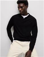 M&S Cotton Rich Knitted Polo Shirt Black